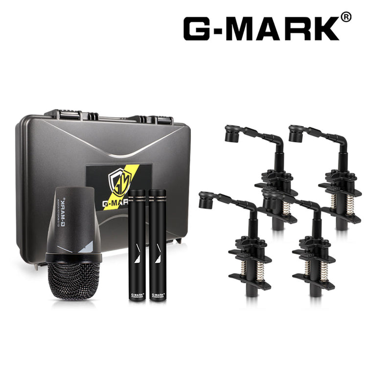  G-MARK 7-Piece Drum Mics, G7 Dynamic Drum Microphone Kit for  Bass/Kick Drum, Snare Drums, Toms & Cymbals for Studio Recording and Live  Performance : Musical Instruments